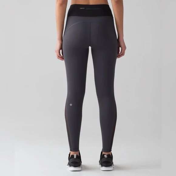 Lululemon Athletica Blue Tied/Black Gray Smooth Stride Tight Leggings size 6 - Picture 8 of 16
